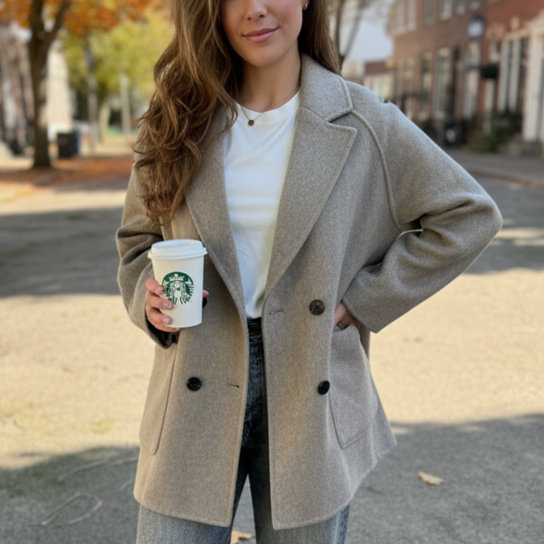 Manteau Oversize à Double Boutonnage Femme