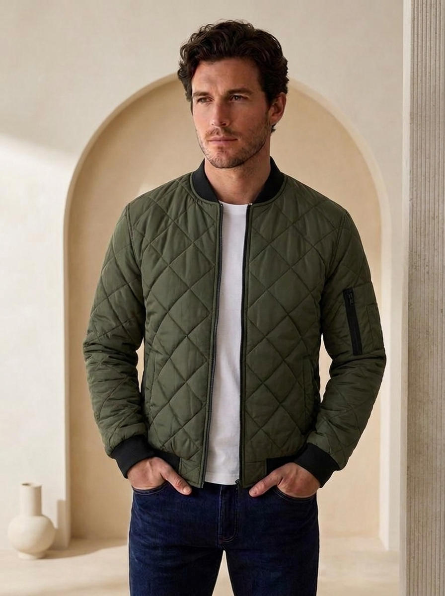 Men's lightweight quilted regular fit jacket
