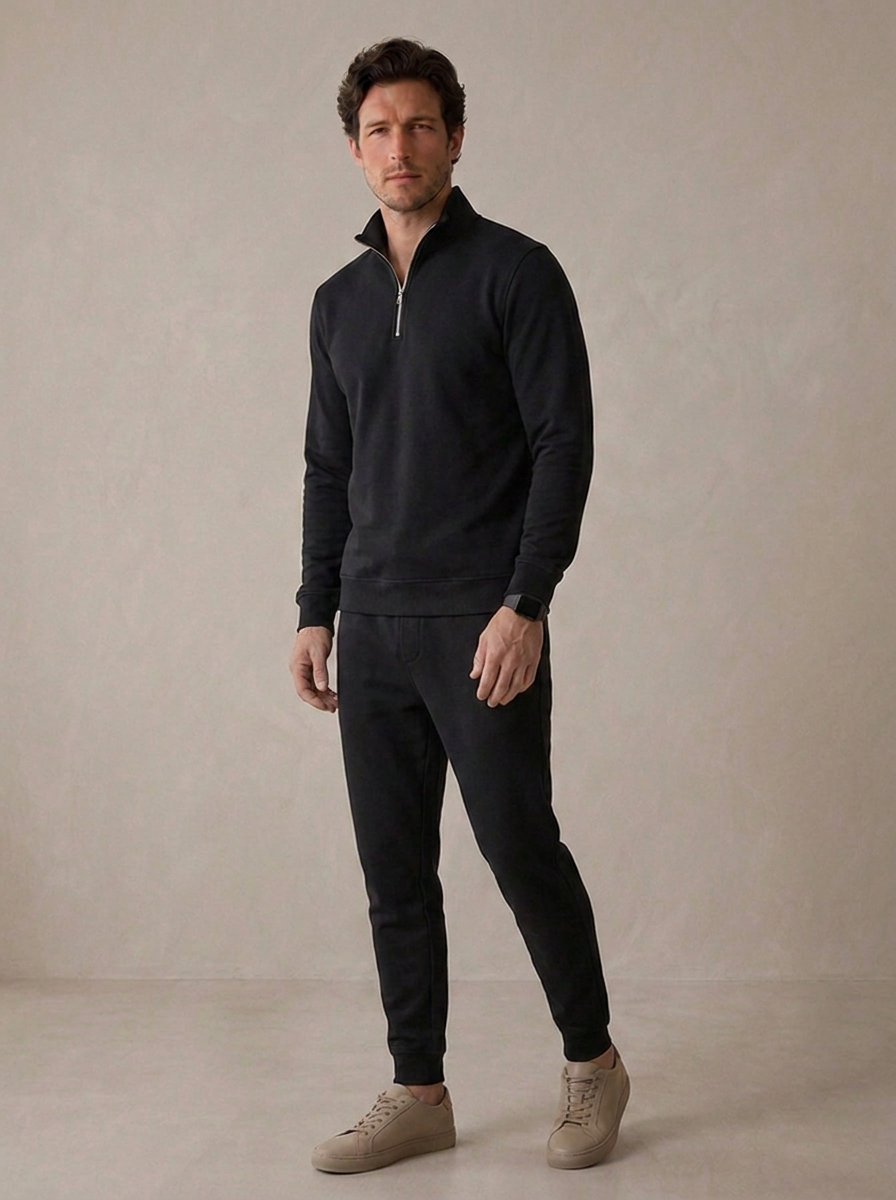 Half zip matching set for casual styling
