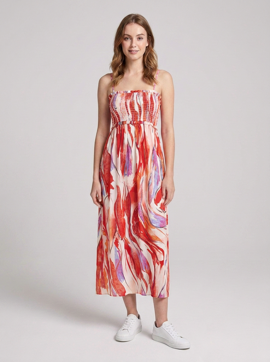 Bohemian floral maxi dress suitable for beach trips, holidays and weekend outings