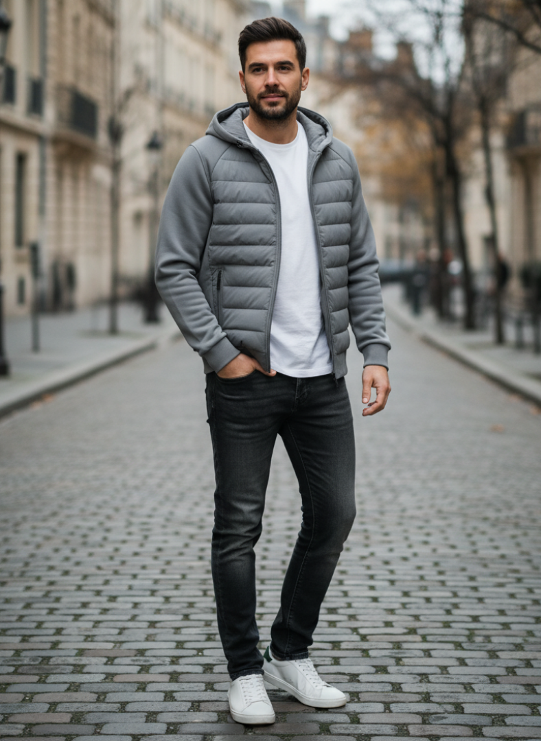 Veste Matelassée à Capuche pour Homme