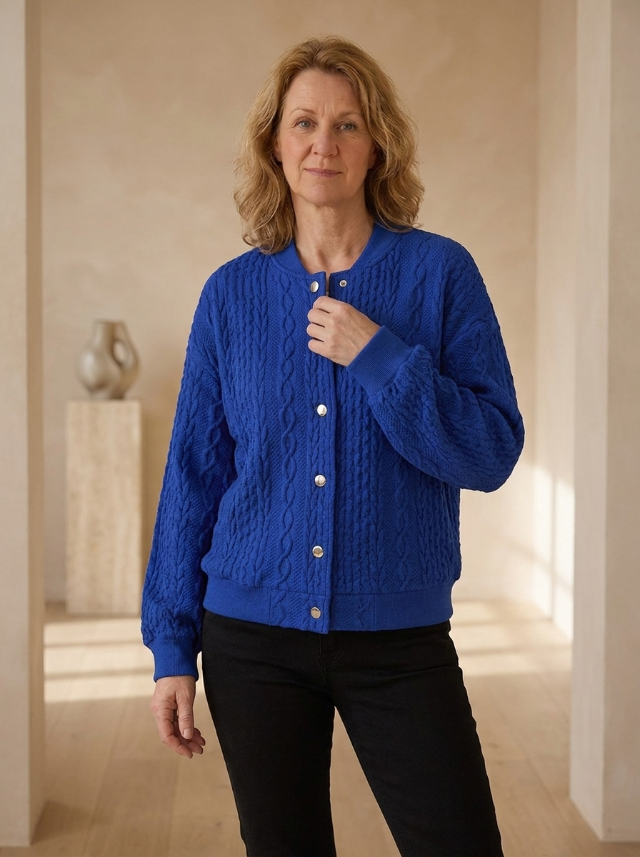 Casual cropped cardigan for work and travel