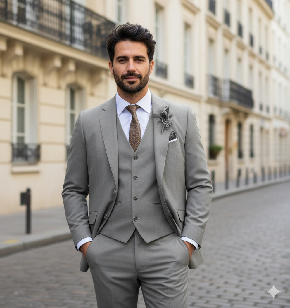 Costume Slim Fit Trois Pièces Homme