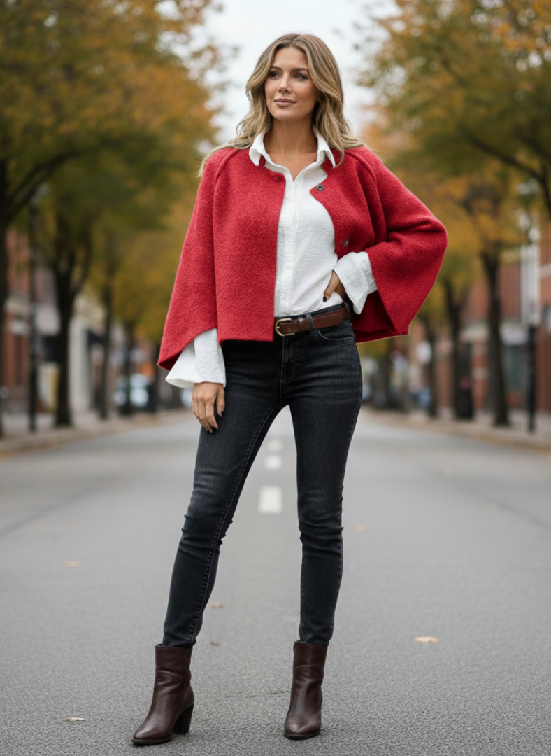 Veste Laine Coupe Droite Femme Hiver