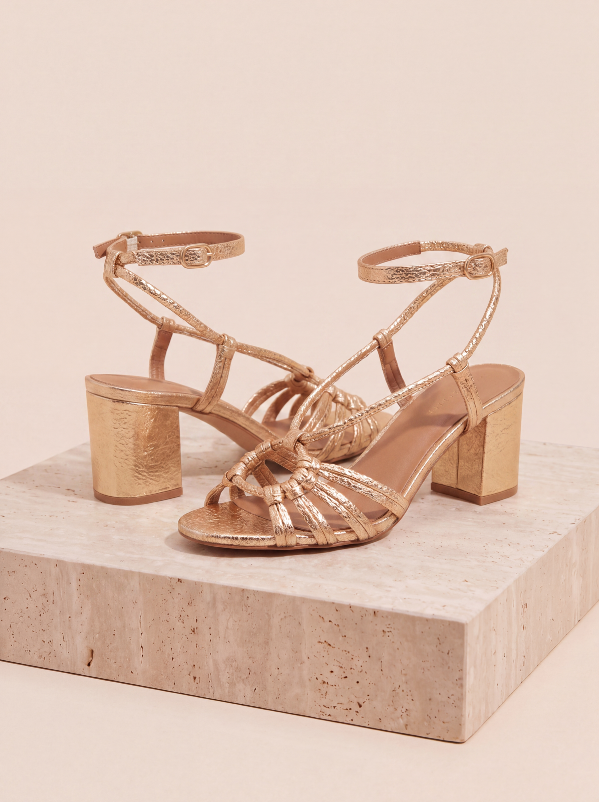 Women's suede block heel sandals