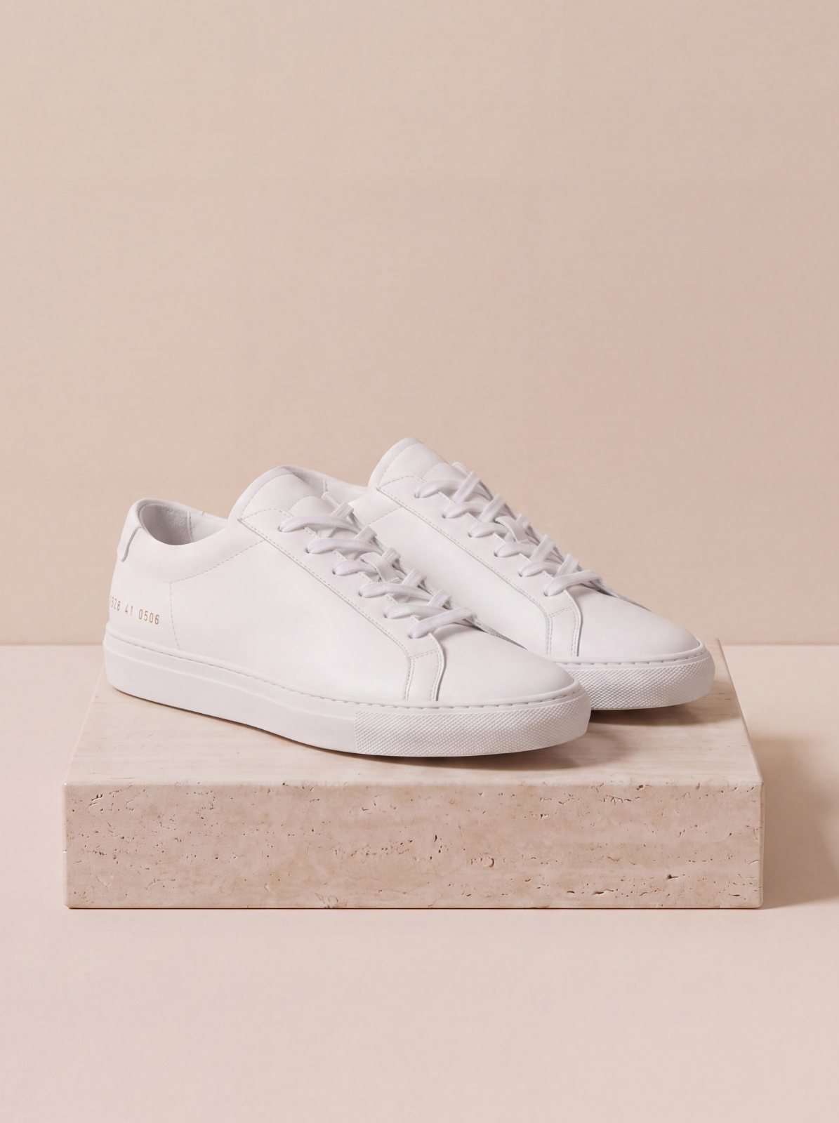 Leather low-top trainers lace-up men