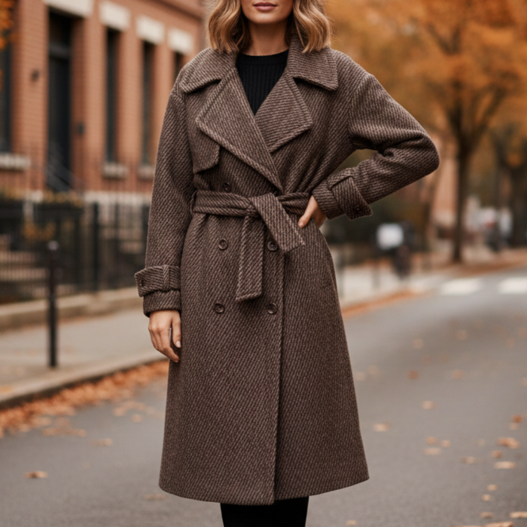 Manteau Long à Ceinture Femme