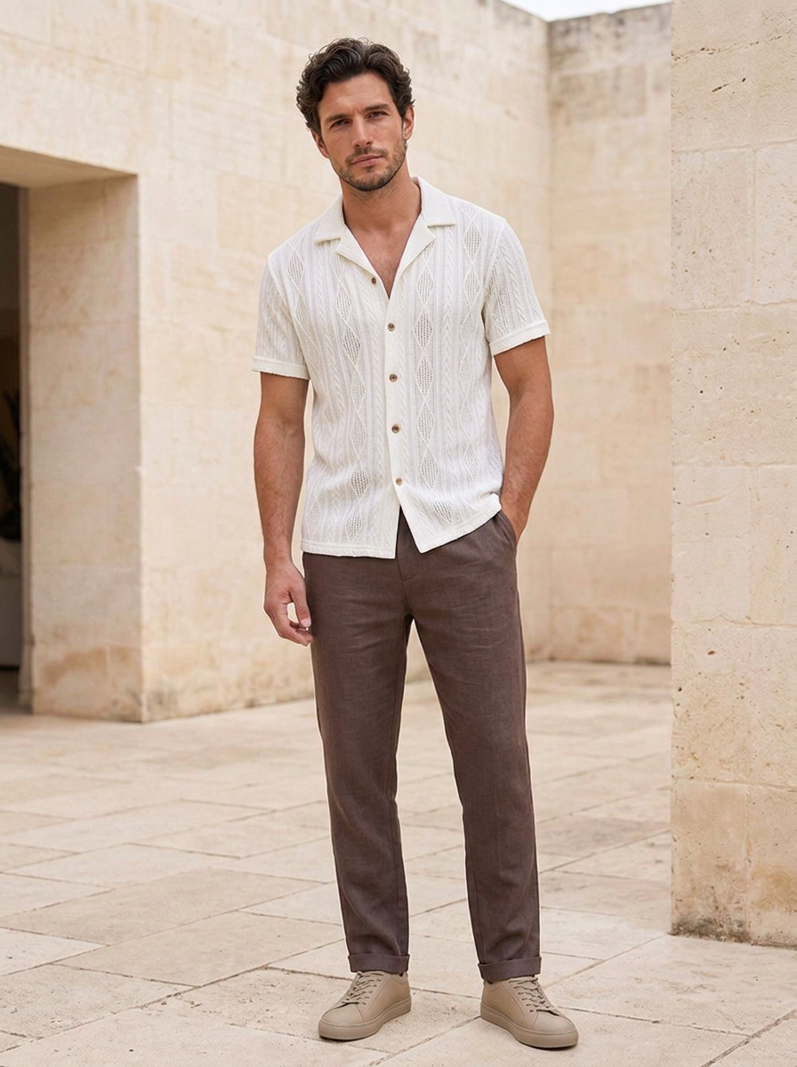 Cotton blend coordinated outfit for seasonal wear