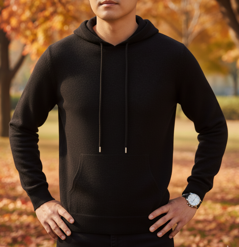 Pull à Capuche en Maille pour Homme