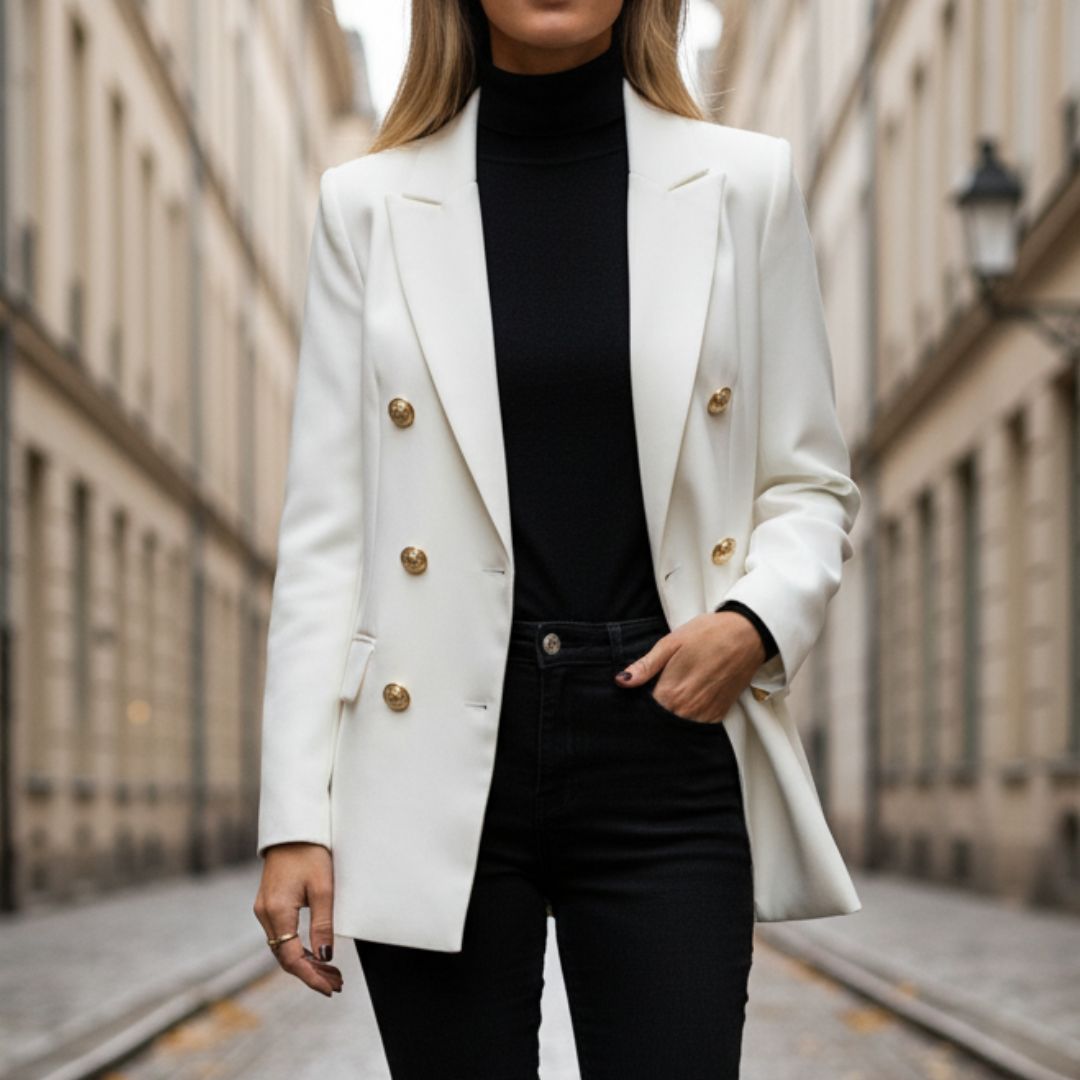 Blazer Croisé à Double Boutonnage Femme