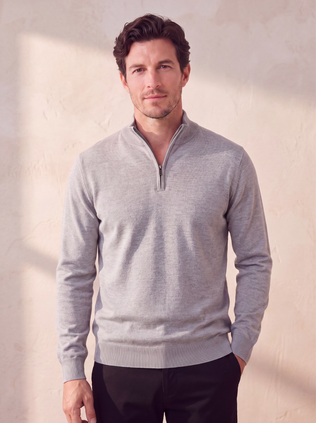 Men's slim fit wool blend jumper