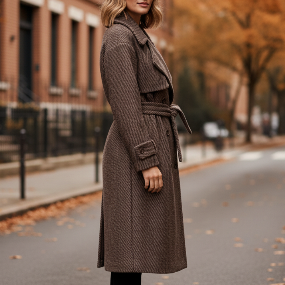 Manteau Long à Ceinture Femme