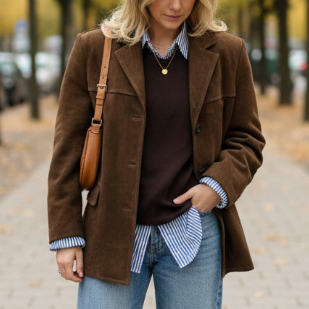 Trenchcoat Oversized Marron & Élégant Femme