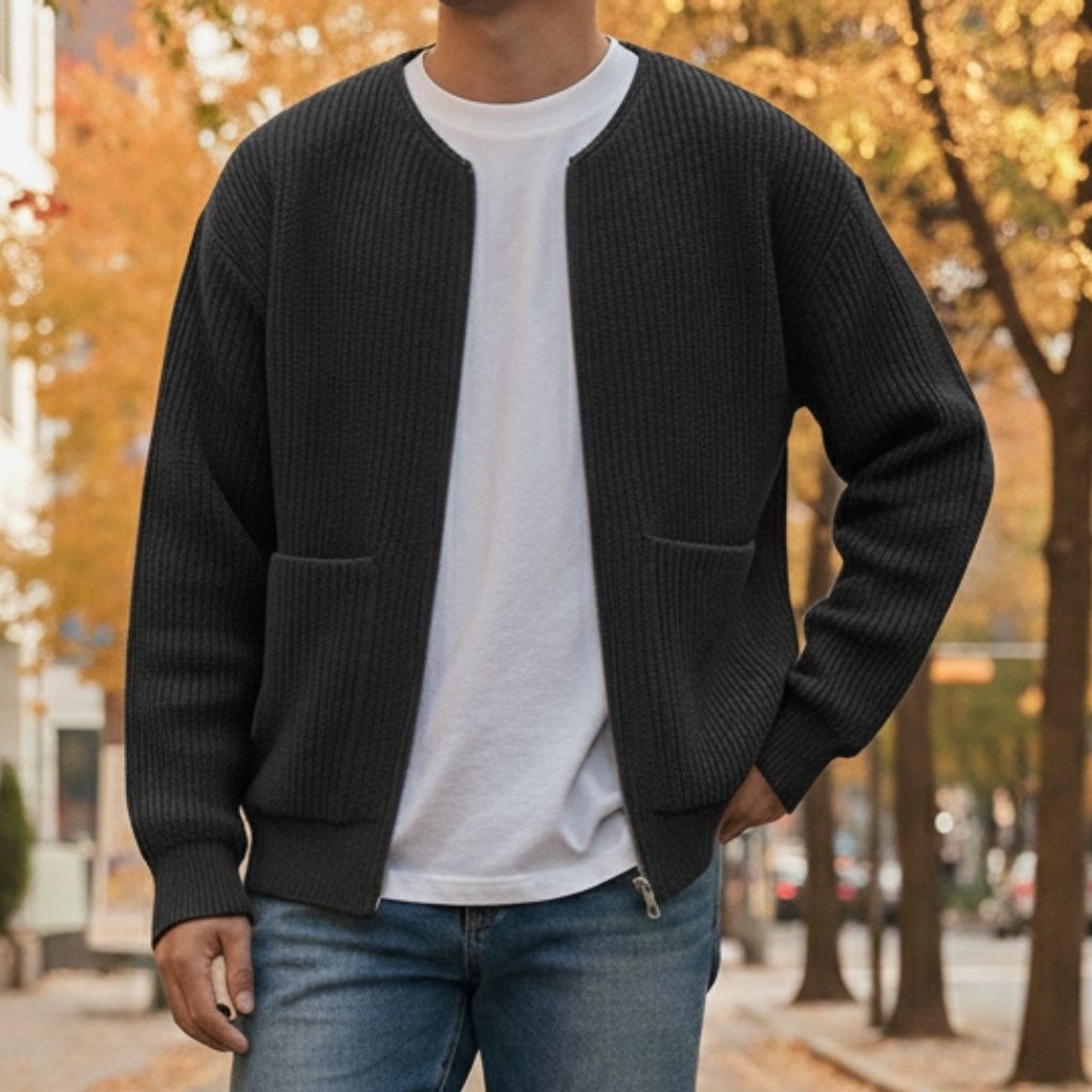 Cardigan Ouvert en Maille Homme