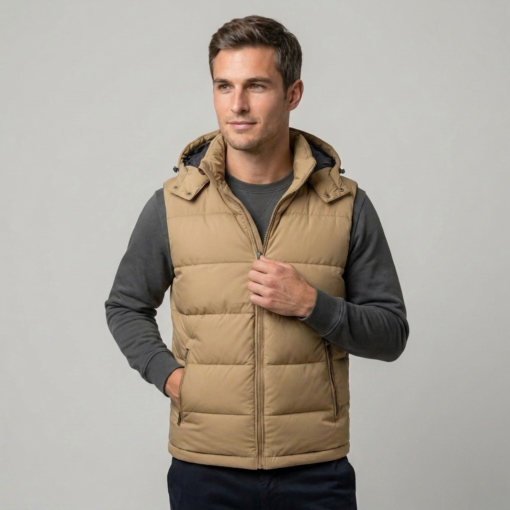 Men's sleeveless quilted outerwear