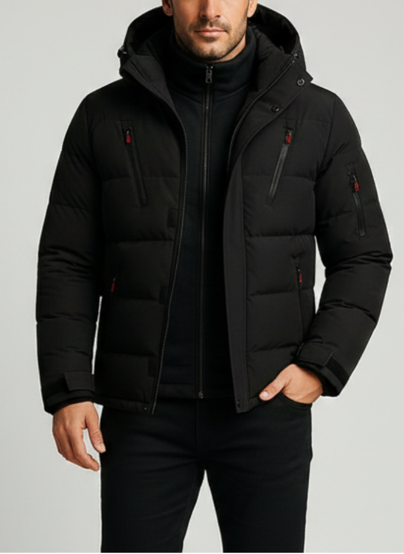 Fleece winter coat with functional design regular fit menswear
