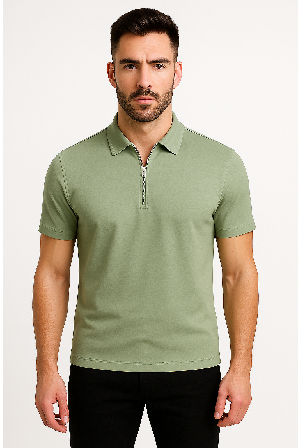 Polo Zippé | Mathéo – Sauge