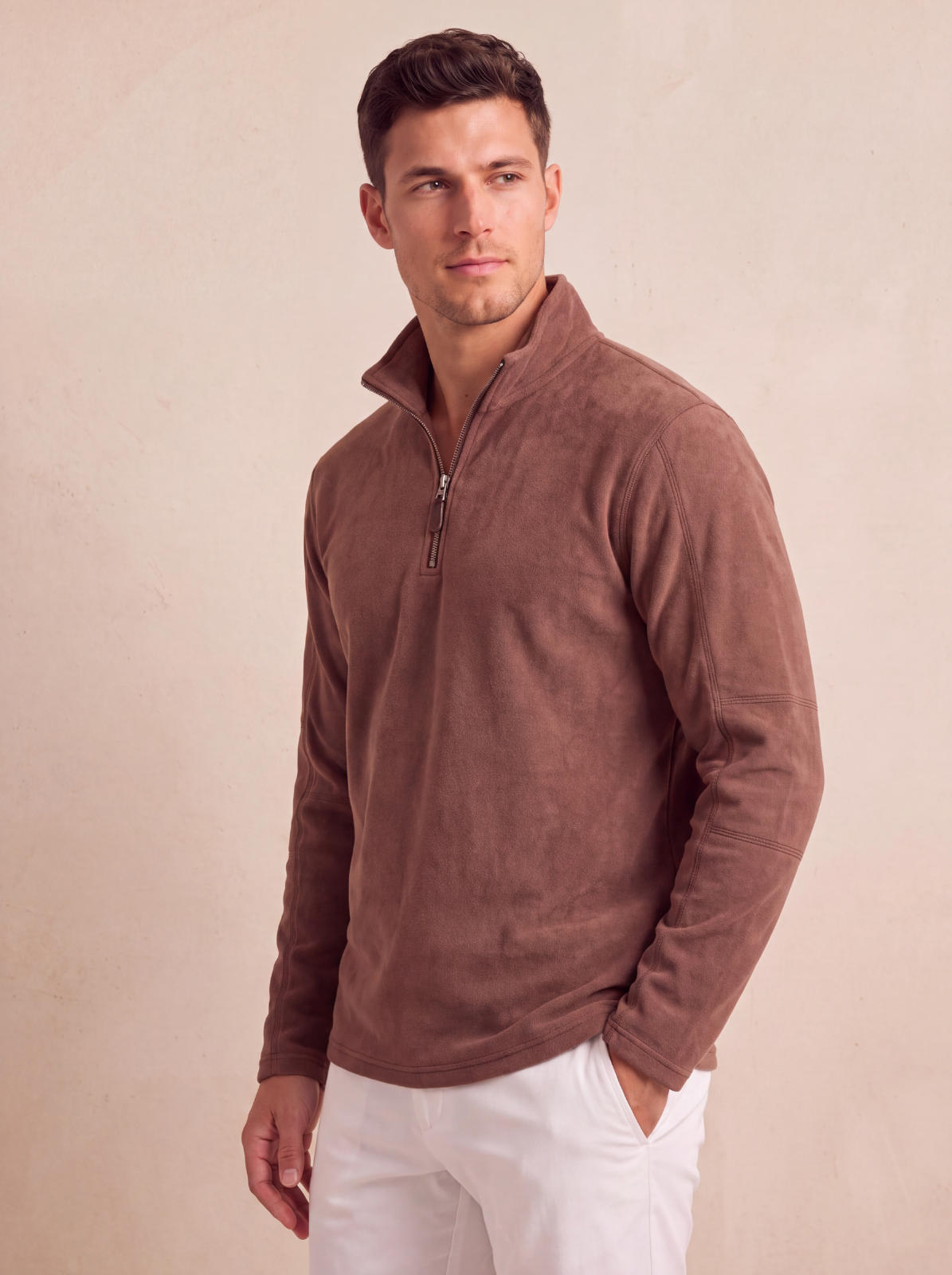 Fleece half-zip sweatshirt men