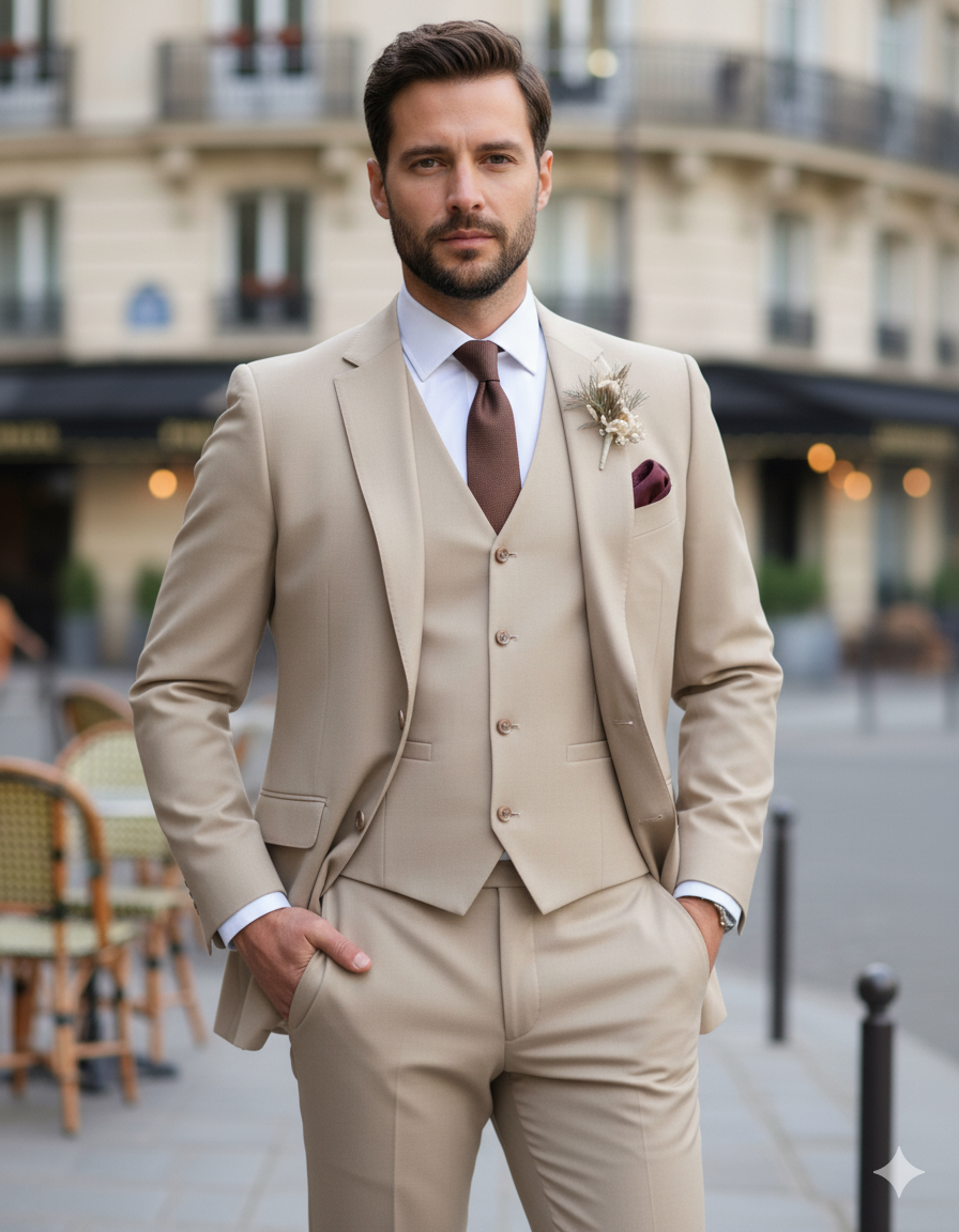 Costume Slim Fit Trois Pièces Homme