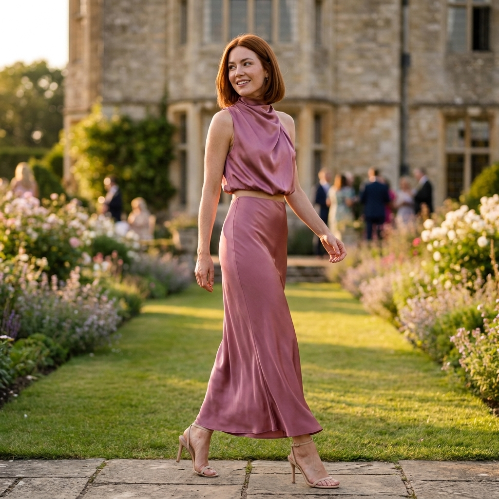 Women's backless top and skirt set for holiday wear