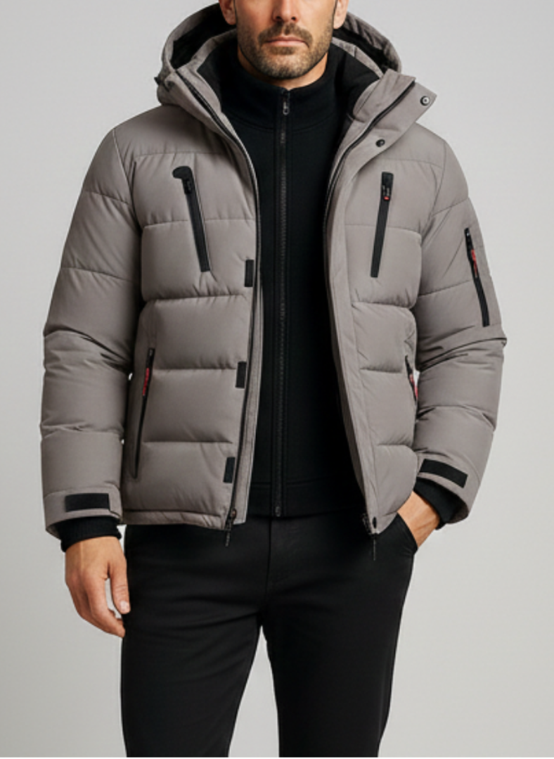 Insulated jacket with practical pockets regular fit men
