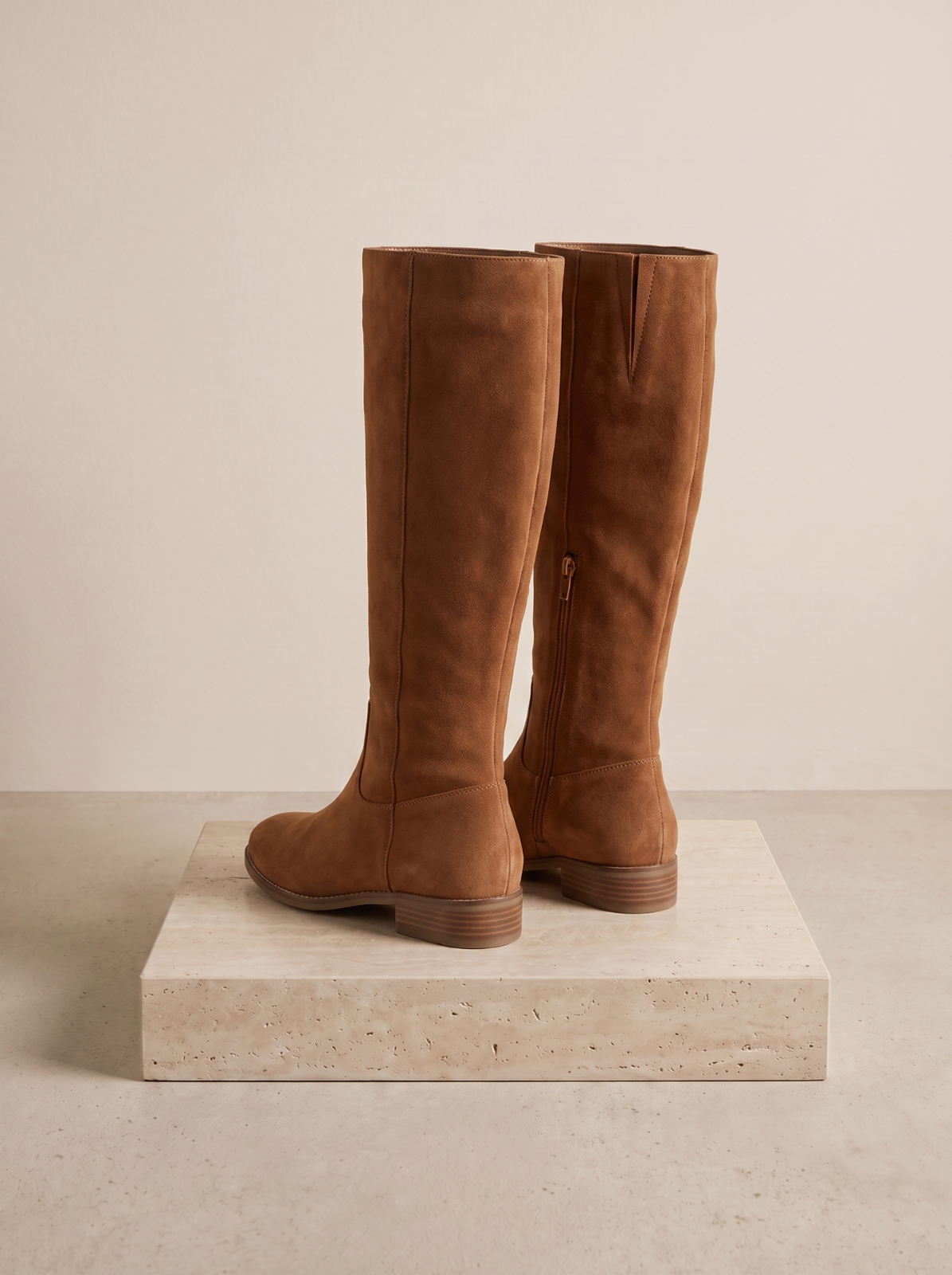 Suede slouch boots for women