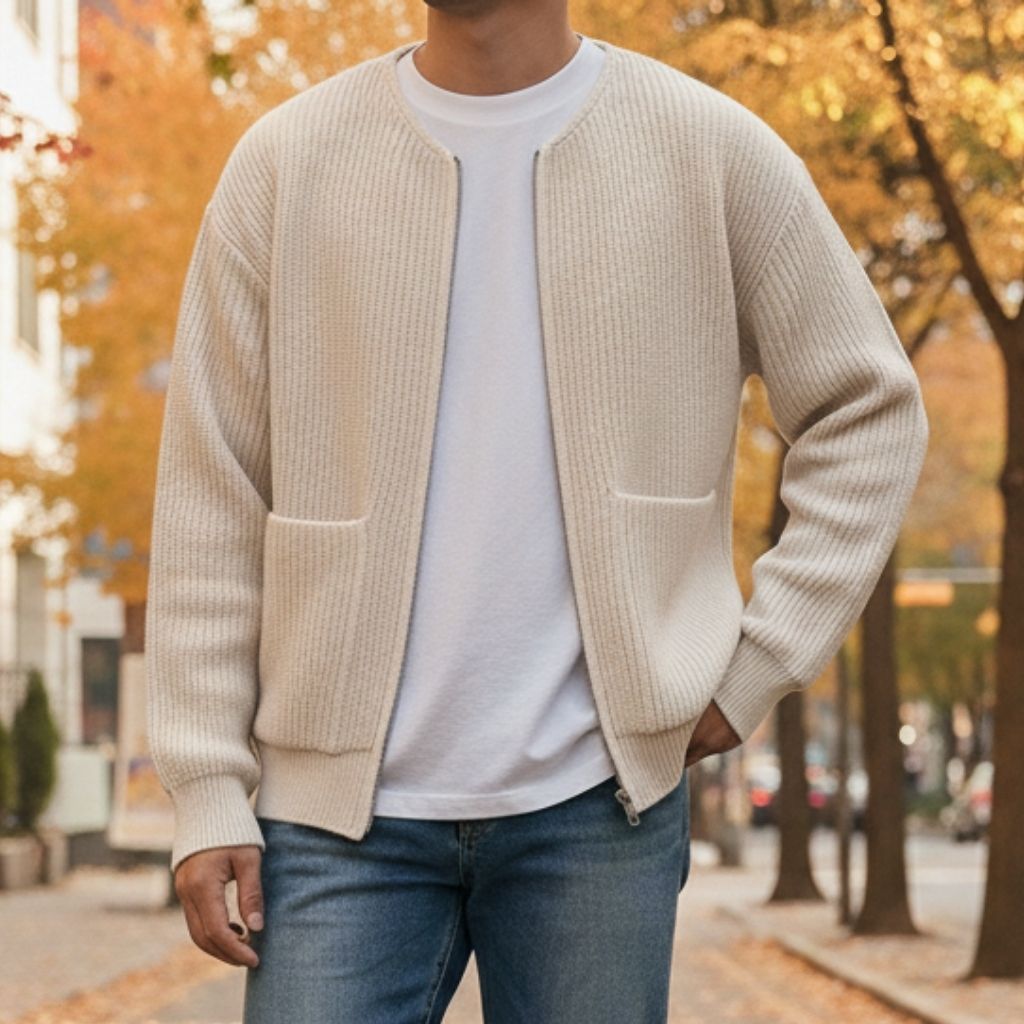Cardigan Ouvert en Maille Homme