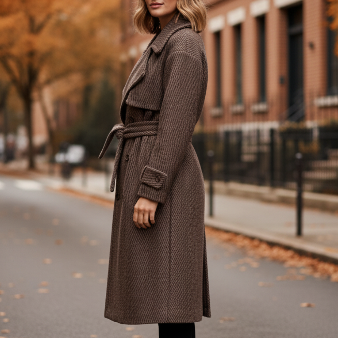 Manteau Long à Ceinture Femme