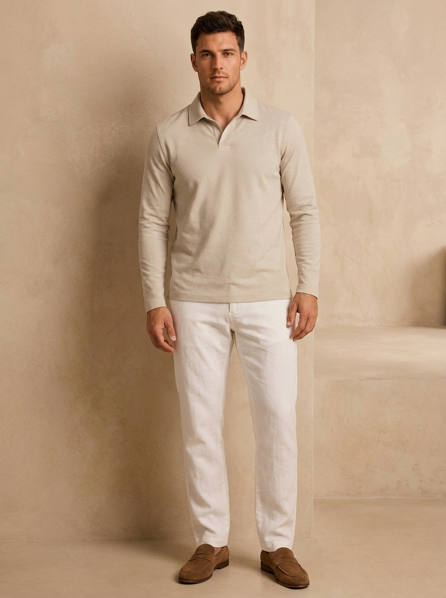 Regular fit knit polo for everyday wear