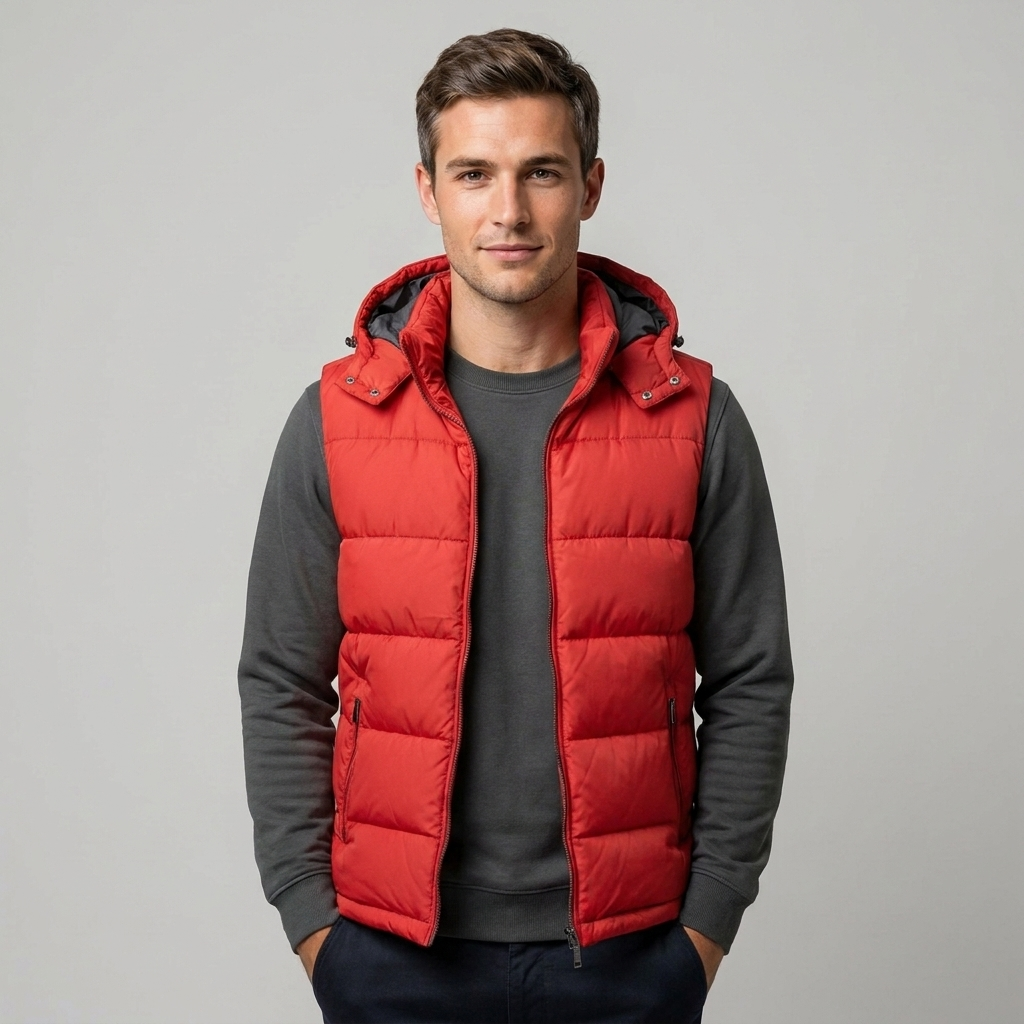 Quilted padding detail on sleeveless gilet