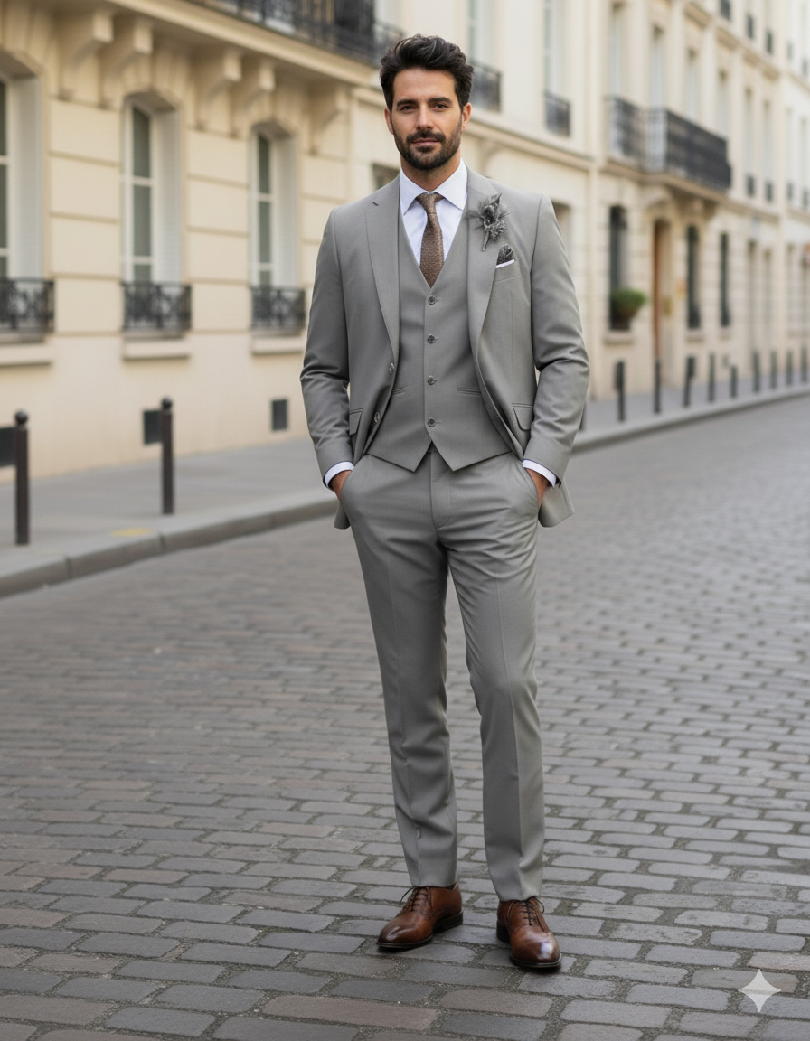 Costume Slim Fit Trois Pièces Homme