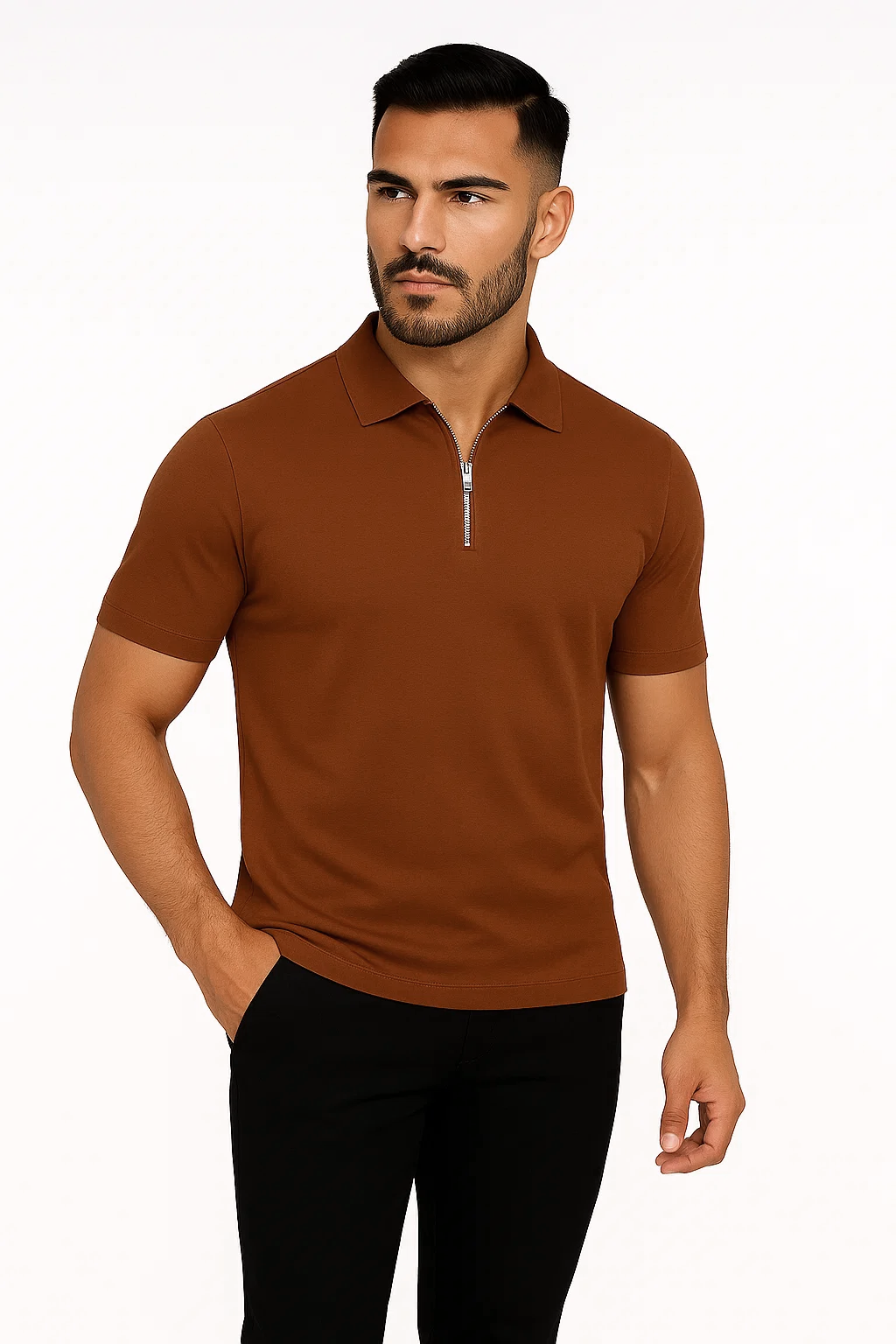 Polo Zippé | Léo – Moka