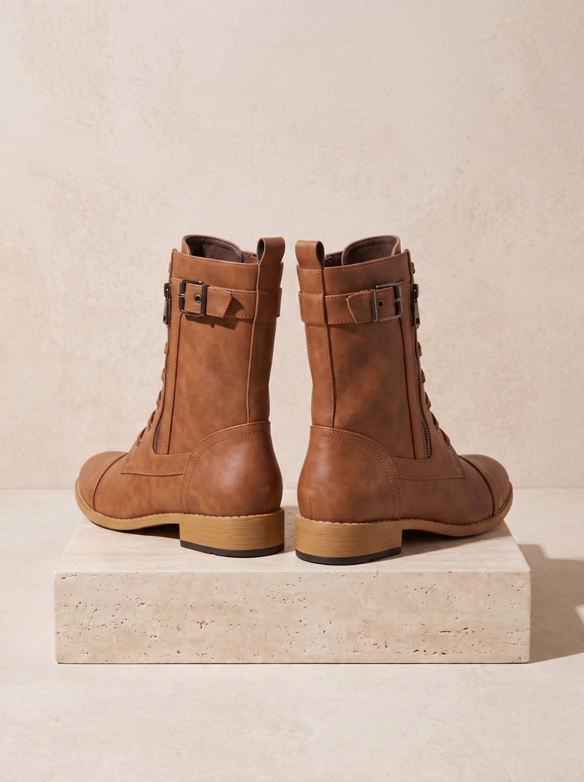 Faux leather boots for women