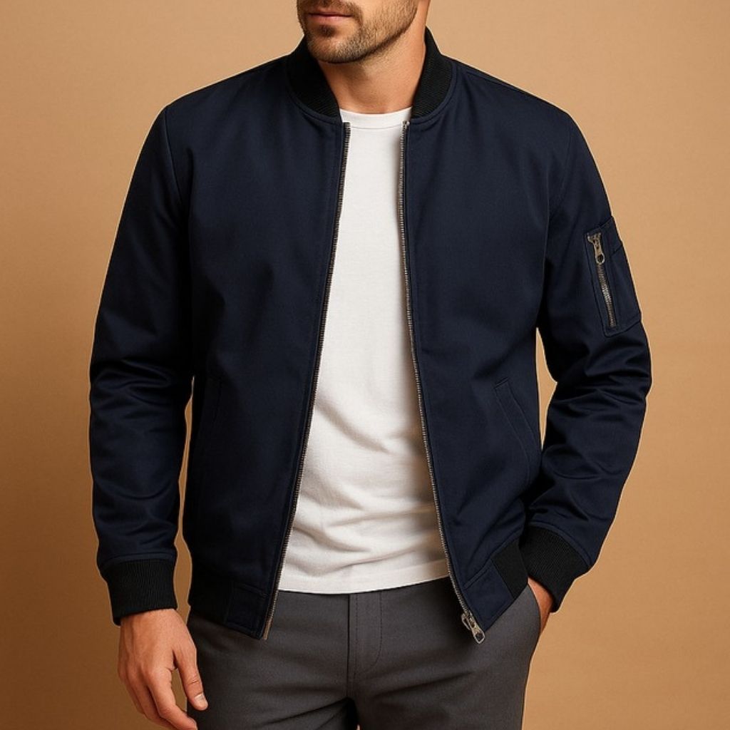 Blouson Bombardier à Fermeture Zippée Homme