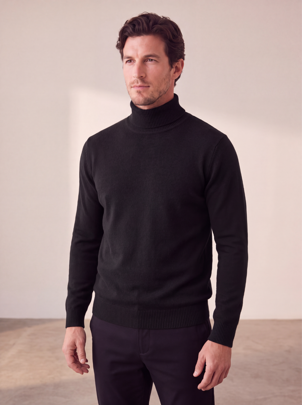 Men's wool blend turtleneck sweater