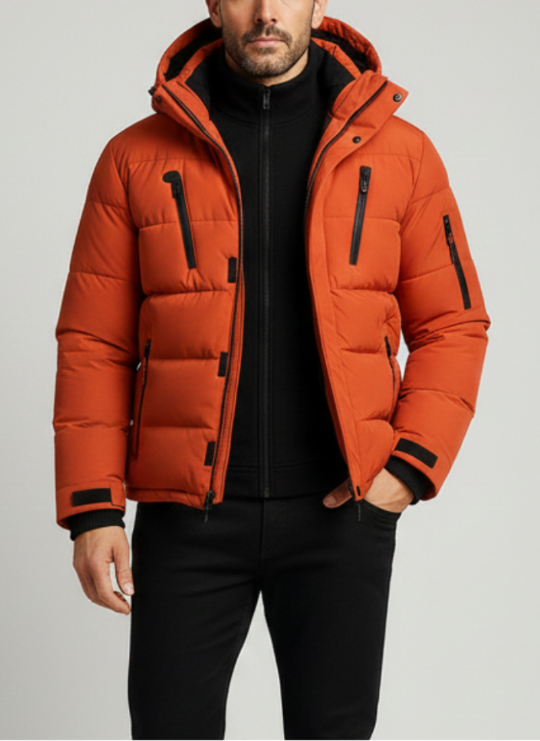 Fleece jacket shown from rear view regular fit men
