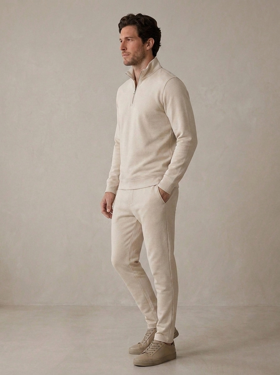 Cotton blend tracksuit with a regular fit