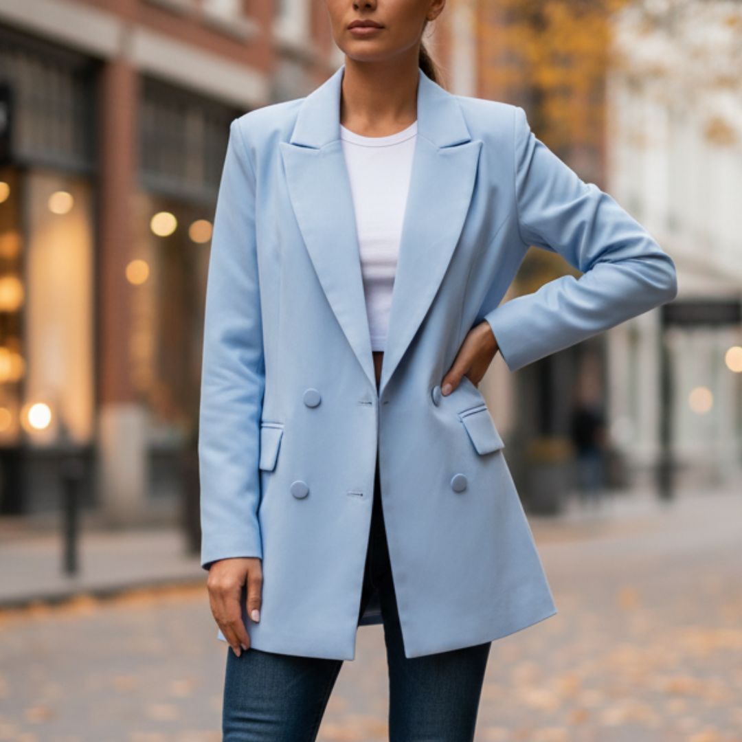 Veste Cintrée à Double Boutonnage Coupe Slim Femme