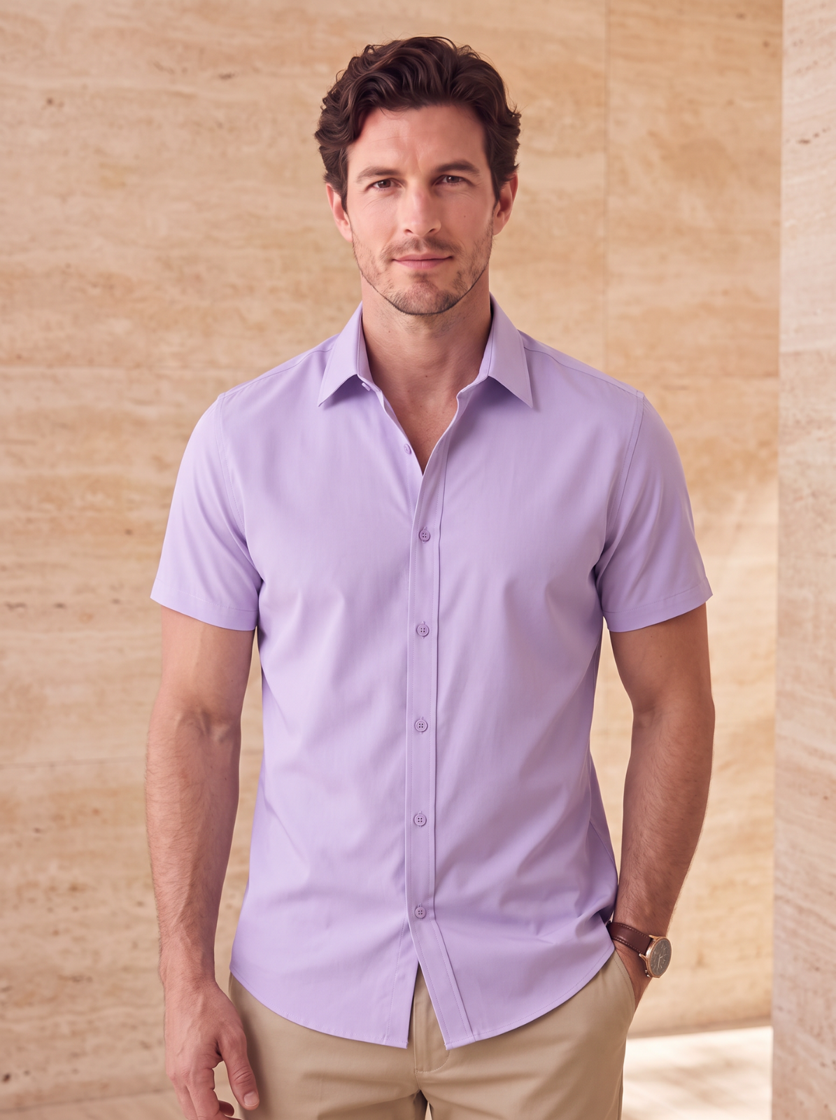 Short sleeve formal shirt men