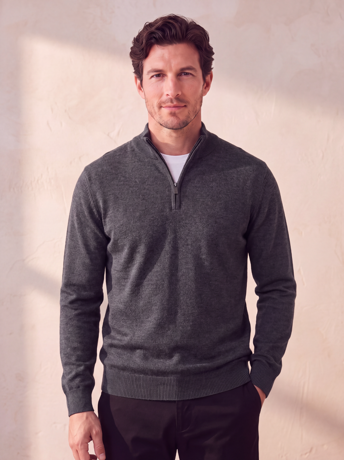 Men's wool blend knit jumper