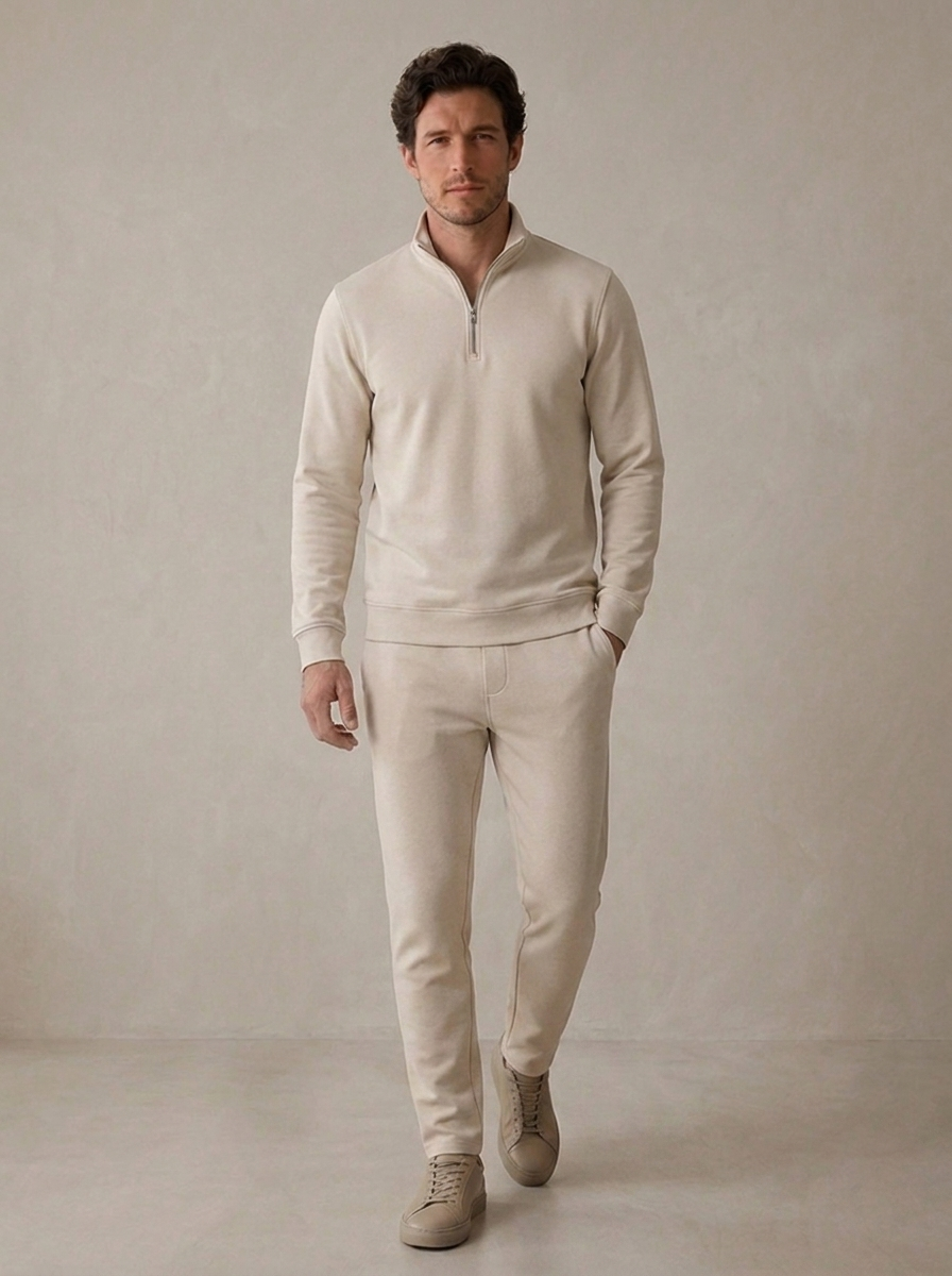Half zip pullover and jogger matching set