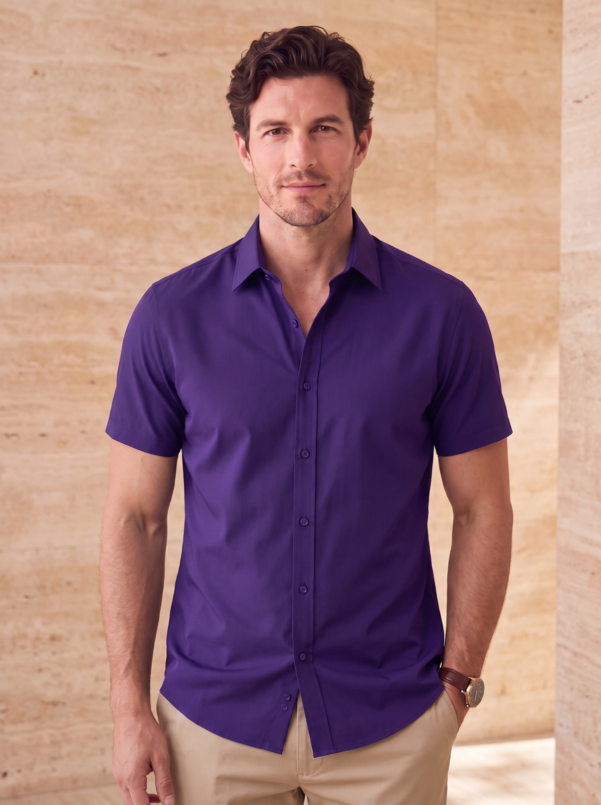 Short sleeve work shirt men