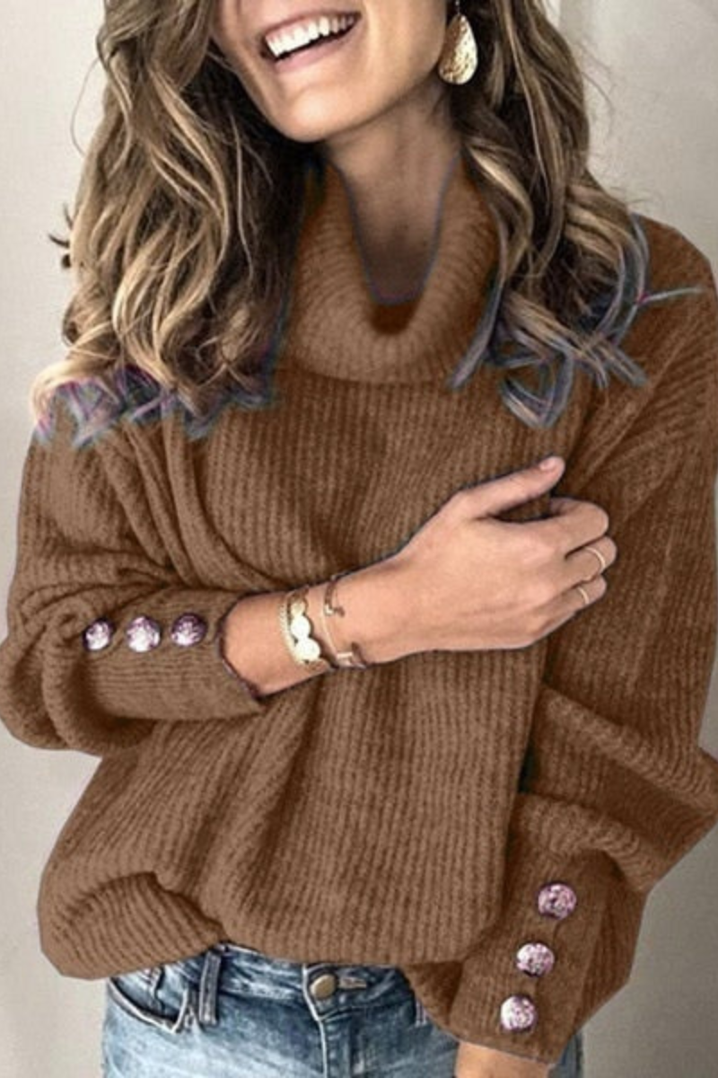 Pull  Col Turtleneck Élégant Femme