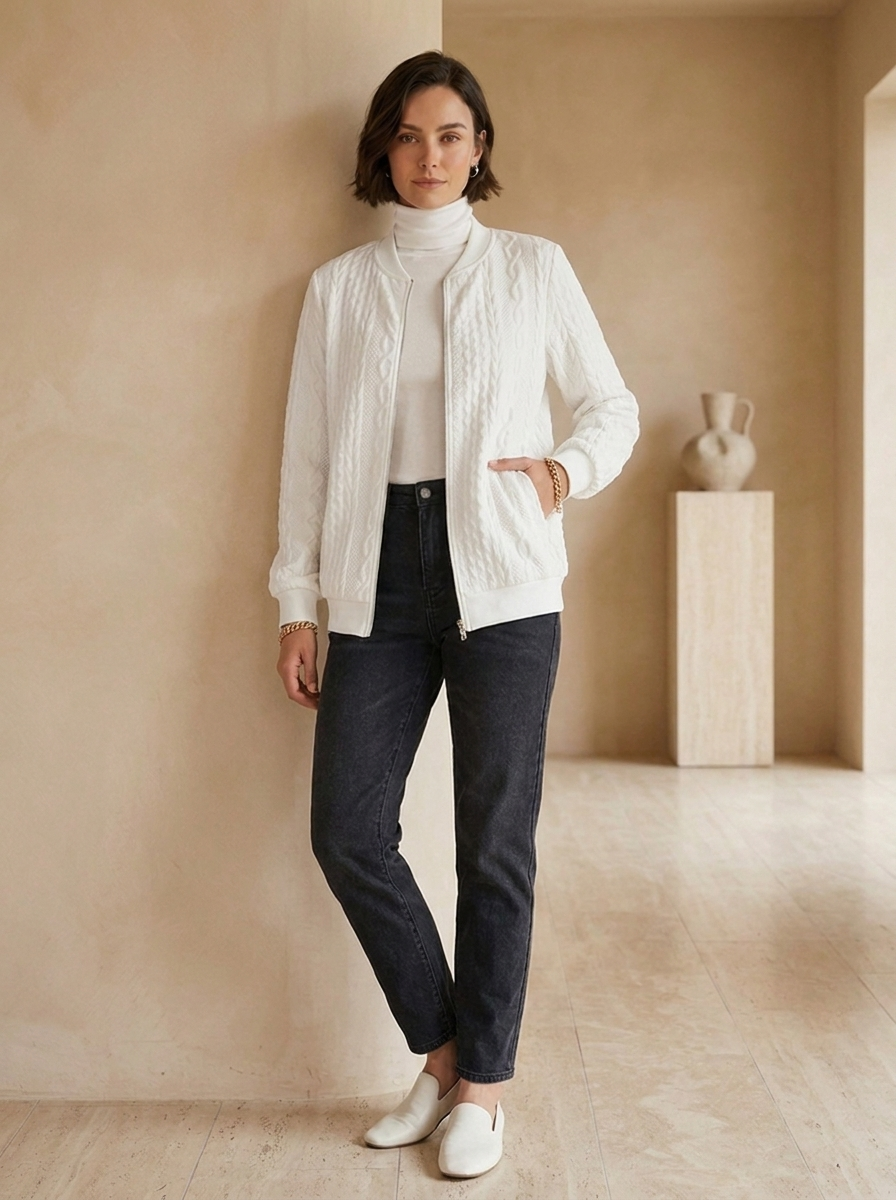 Button front cardigan with a cable knit texture