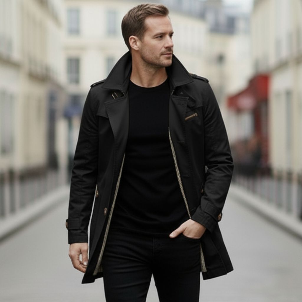 Trench coat croisé homme