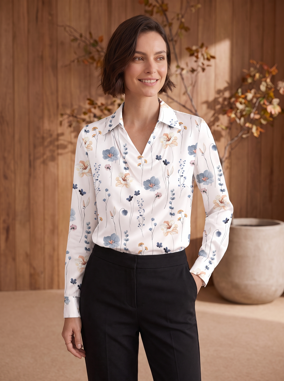 Women's elegant satin blouse