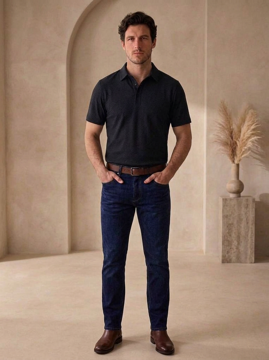 Mesh polo shirt for everyday casual wear