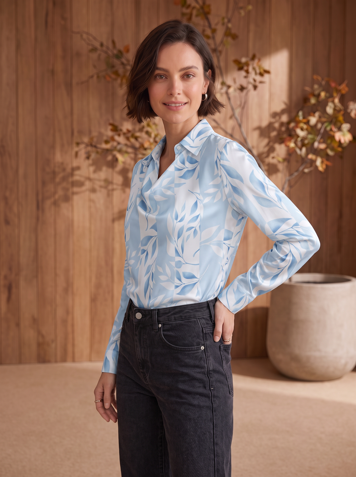 Satin blouse for women
