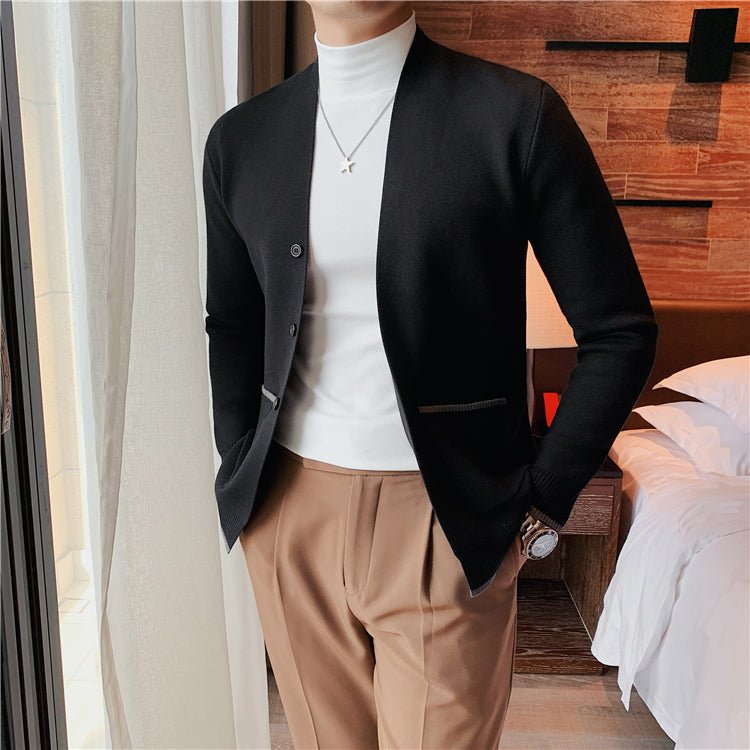 Cardigan en Maille à Simple Boutonnage pour Homme