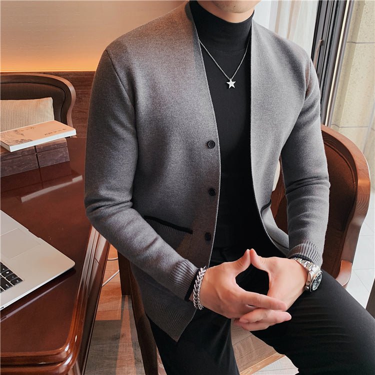 Cardigan en Maille à Simple Boutonnage pour Homme